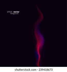 Abstract color flame  isolated on a black background, vector illustration
