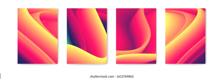 Abstract color flow waves. Modern liquid energy banner.