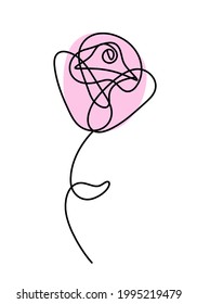 Abstract color flower as line drawing, isolated on white background. Vector