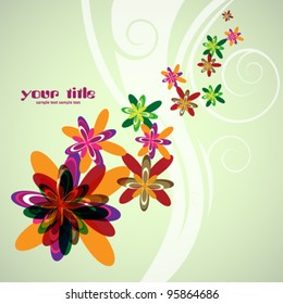 abstract color flowers art background