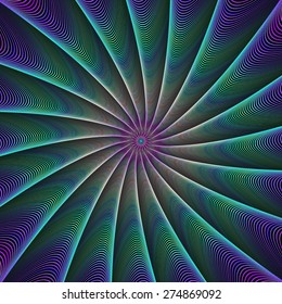 Abstract color fractal ray background