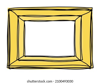 Abstract color frame for picture as line drawing on white as background. Vector