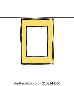 Abstract color frame for picture as line drawing on white as background. Vector