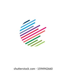 abstract color full globe logo vector icon template