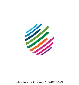 abstract color full globe logo vector icon template