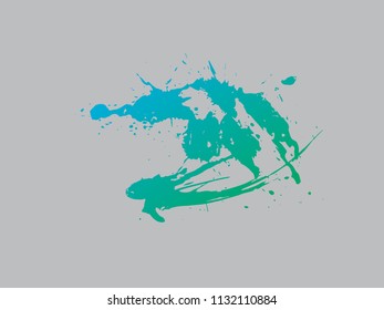Abstract color full Ink splash background, grunge vector design template - paint brush
