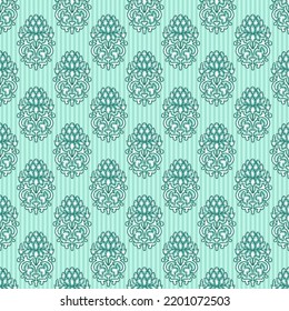 Abstract  color full paisley ornament bunch pattern background design