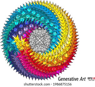 Resumen de color objeto de arte generativo vector diseño creativo