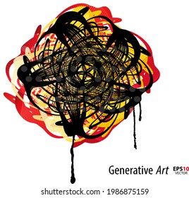 Abstract color generative art object vector creative design