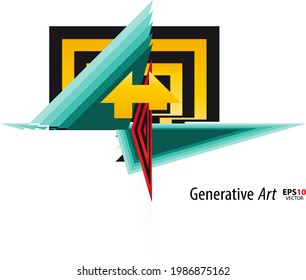 Abstract color generative art object vector creative design