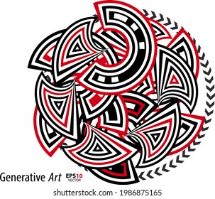 Abstract color generative art object vector creative design