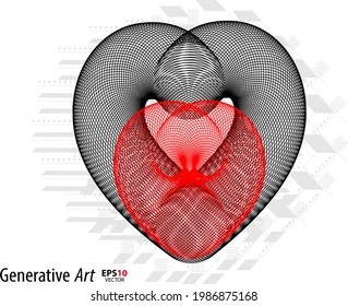 Abstract color generative art object vector creative design