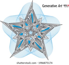 Resumen de color objeto de arte generativo vector diseño creativo