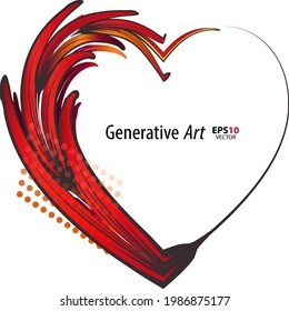 Abstract color generative art object vector creative design