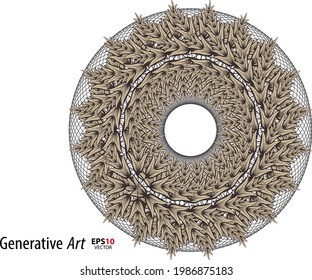 Abstract color generative art object vector creative design