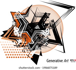 Abstract color generative art object vector creative design