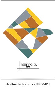 Abstract color geometric background with place for your text. Vector illustration.