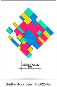 Abstract color geometric background with place for your text. Vector illustration.