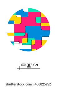 Abstract color geometric background with place for your text. Vector illustration.