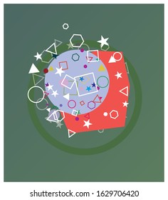 abstract color geometric decoration poster