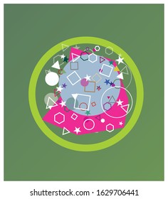 abstract color geometric decoration poster