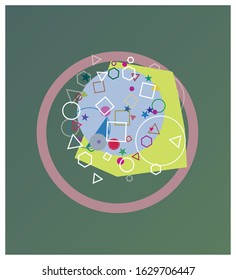 abstract color geometric decoration poster