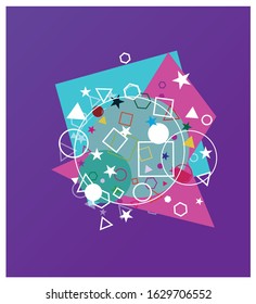 abstract color geometric decoration poster