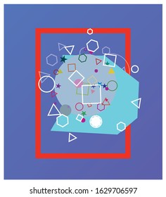 abstract color geometric decoration poster