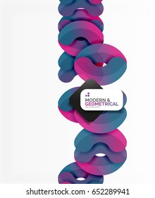 Abstract color geometric round shapes on white - elements with shadow, colorful composition