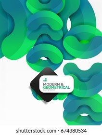 Abstract color geometric round shapes on white - elements with shadow, colorful composition