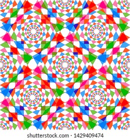 Abstract color geometric seamless vector pattern