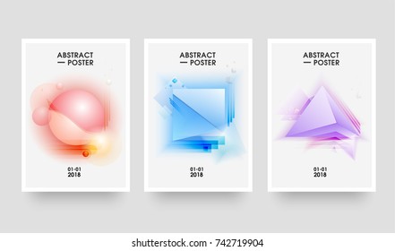 Abstract Color Geometry Art Poster set