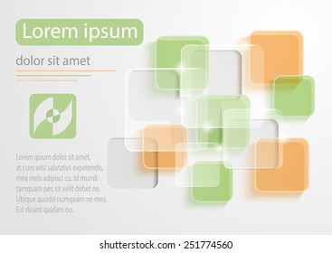 Abstract color glass rectangle on white background