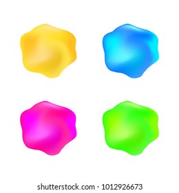 Abstract color glossy formless jelly liquid design element set. Vector illustration
