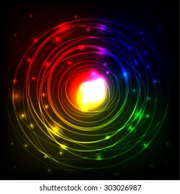 Abstract color glowing circles background