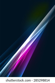 Abstract color glowing lines in dark space with stars and light effects. Futuristic background with copyspace for your message
