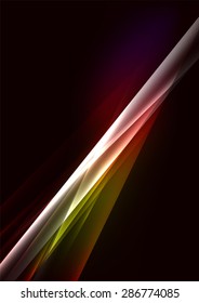 Abstract color glowing lines in dark space with stars and light effects. Futuristic background with copyspace for your message