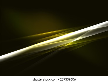 Abstract color glowing lines in dark space with stars and light effects. Futuristic background with copyspace for your message
