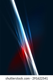 Abstract color glowing lines in dark space with stars and light effects. Futuristic background with copyspace for your message