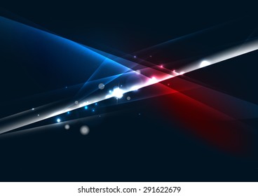 Color abstracto de las líneas brillantes en el espacio oscuro con estrellas y efectos luminosos. Fondo futurista con espacio de copia para tu mensaje