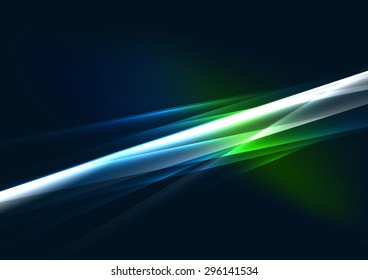 Abstract color glowing lines in dark space with stars and light effects. Futuristic background with copyspace for your message