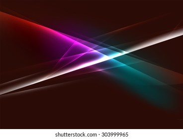 Abstract color glowing lines in dark space with stars and light effects. Futuristic background with copyspace for your message