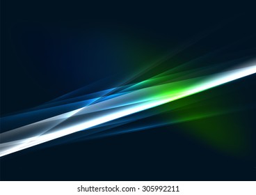 Abstract color glowing lines in dark space with stars and light effects. Futuristic background with copyspace for your message