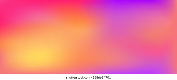 Fondo de gradiente de color Abstractas, otoño otoño gradación bg. Rosa, amarillo, rojo, patrón púrpura, textura borrosa. Cartel colorido liso vibrante. Marco de estilo futurista. Ilustración vectorial pastel