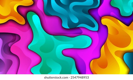 Plano de Fundo do Gradiente de Cor Abstrata. Plano de Fundo Geométrico com Formas Líquidas, Ilustração de Vetor