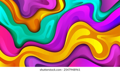Abstract Color Gradient Background. Geometric Background with Liquid Shapes, Vector Illustration
