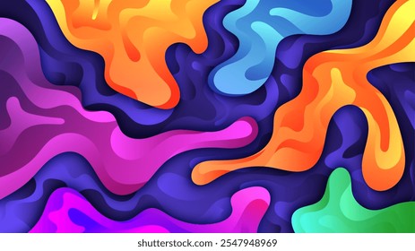Fondo de degradado de color Abstractas. Fondo geométrico con Formas líquidas, Ilustración vectorial