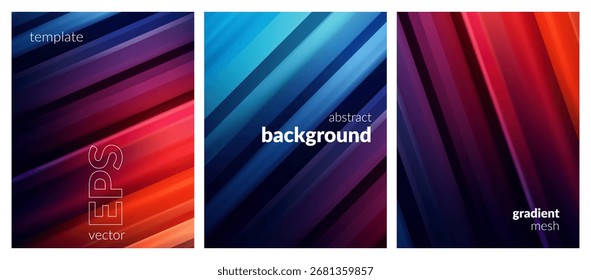 Fondo Abstractas del degradado del color con las rayas diagonales vibrantes. Telón de fondo para branding, Web, portadas, presentaciones de Anuncios publicitarios, pósters, diseño digital o gráficos de redes sociales. Imagen de Vector