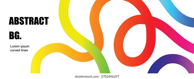 Fondo de líneas curvas de degradado de color Abstractas. Ondas de cinta de degradado. Formas de línea de curva de Vector Diseño geométrico de Vector
