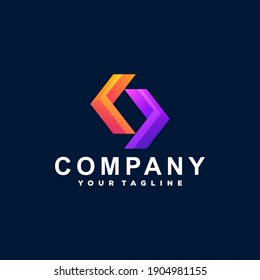 diseño de logotipo de degradado de color abstracto